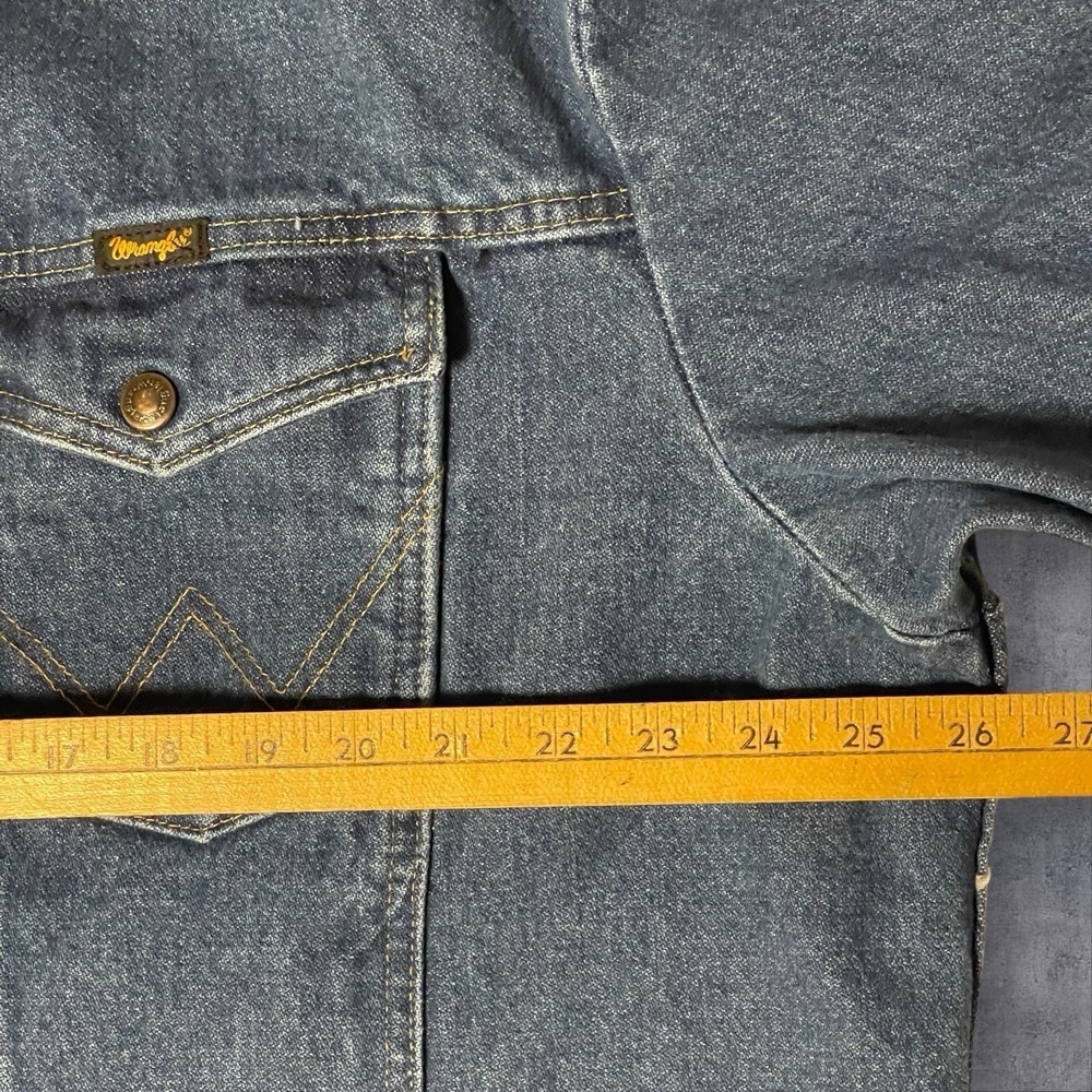 Wrangler Denim Trucker Jacket Mens XL Unlined‎ Western Rodeo Ranch Rodeo - Picture 7 of 9